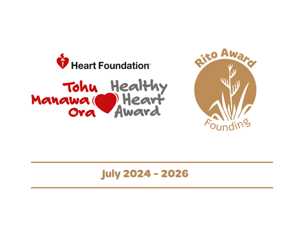 Heart Foundation Tohu Manawa Ora Healthy Heart Award. Rito Award, Founding. Awarded for the period July 2024-2026